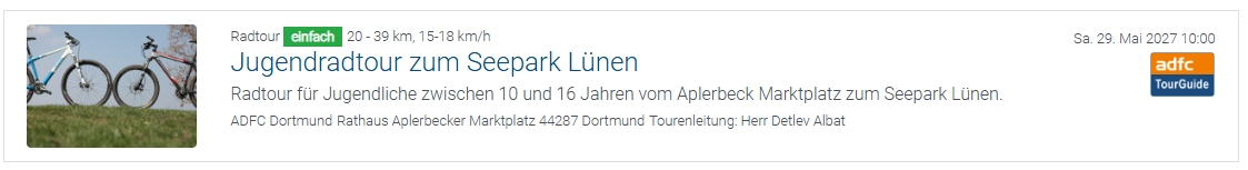 Jugendradtour Mai 2027